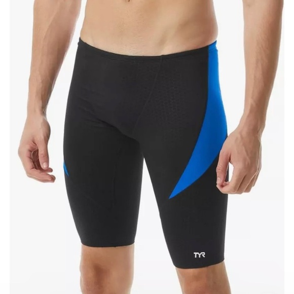 TYR Hexa Curve Splice Jammer Swimmer Blue Black Size 30 NWT - Picture 1 of 4
